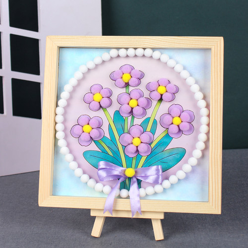 重阳节手工diy毛球粘贴画儿童