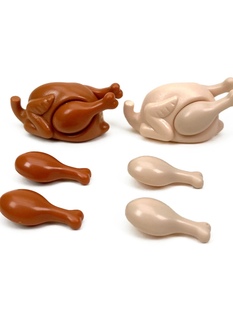 兼容乐高 33048食物摆件肉火鸡 鸡腿小颗粒积木MOC DIY零配件玩具