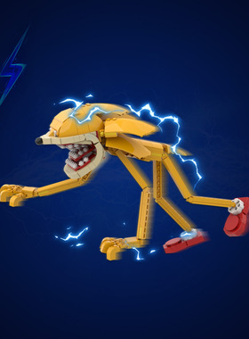 罪恶SONIC-黄色漫画造型创意设计积木摆件小颗粒儿童益智拼装积木