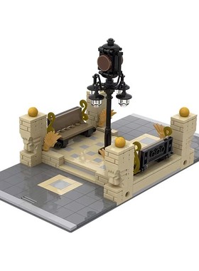 MOC积木 益智经典城市 建筑系列 小镇时钟广场 41731拼搭