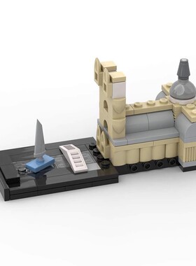 MOC积木兼容国产 39533 微缩桥边教堂 套装迷你建筑 模型摆件礼物