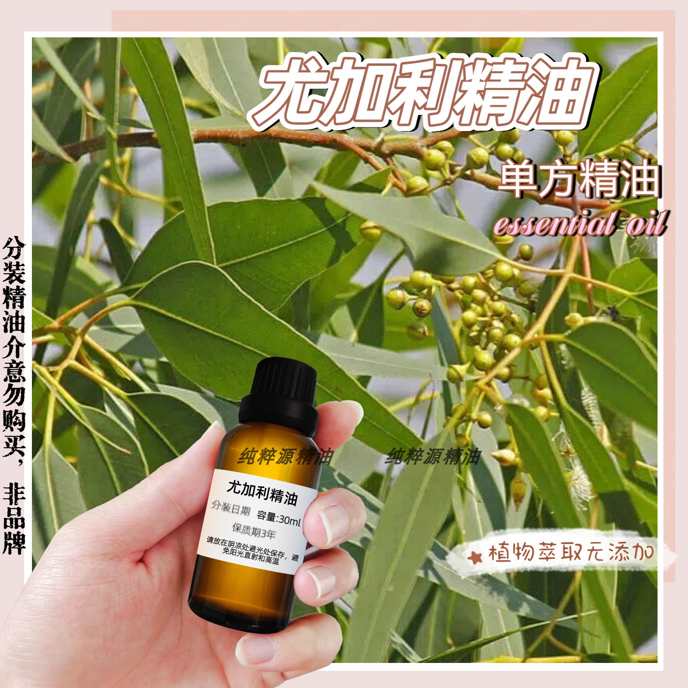 天然有加利精油单方香薰防驱蚊驱虫净化空气纯植物油缓解桉树