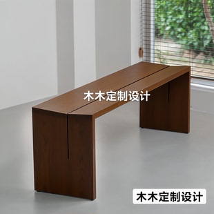 凳长板凳原木床尾凳 侘寂风实木长条凳家用客厅百搭长餐凳入户换鞋