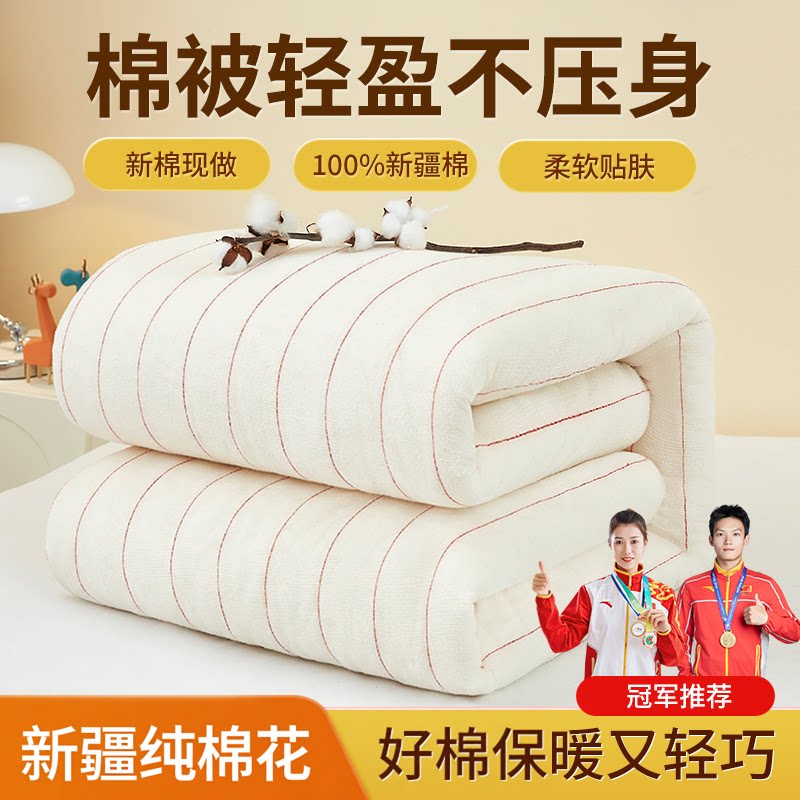 新疆棉花被芯棉被棉絮冬季被子纯棉褥子加厚冬被单人