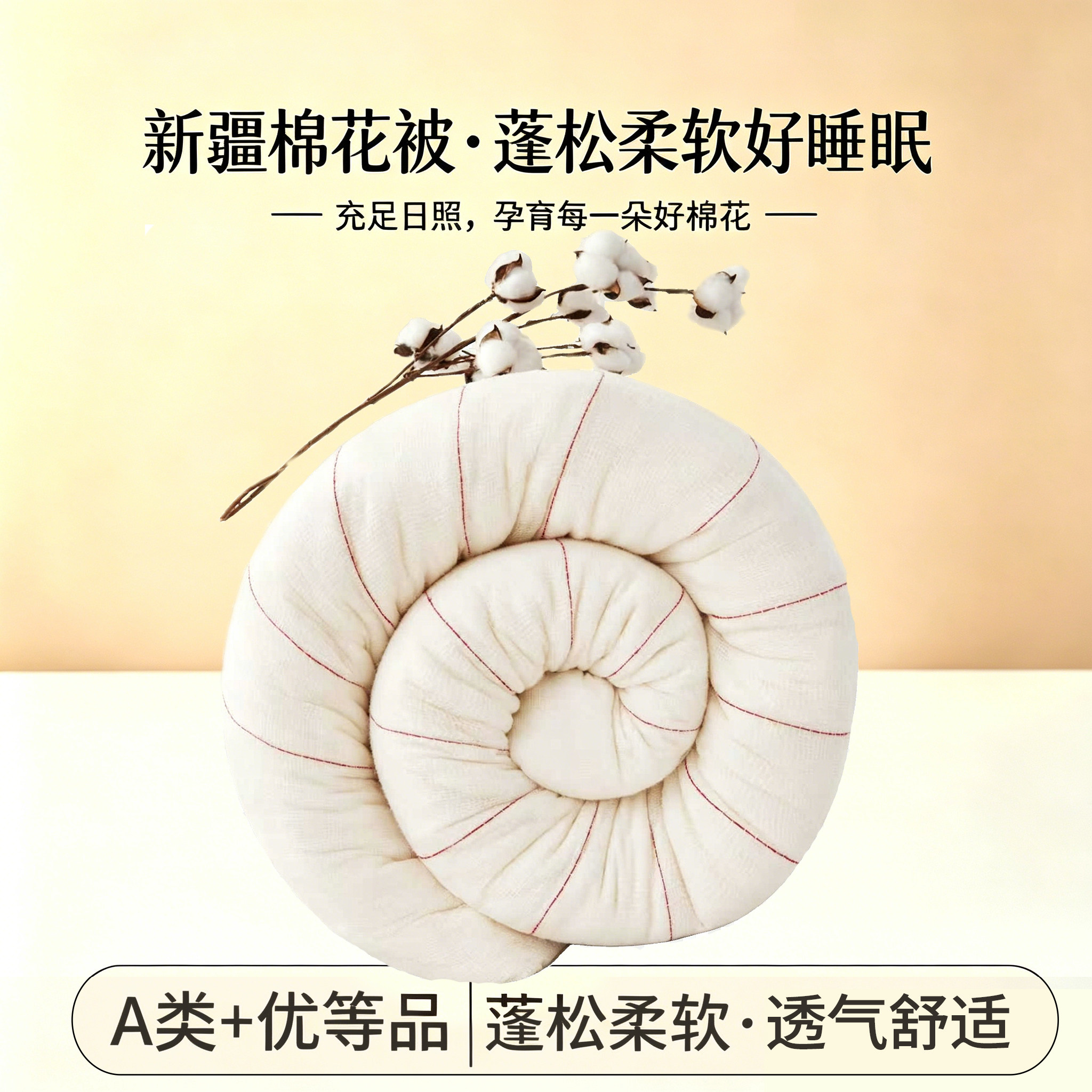 新疆棉优等品四季保暖透气棉花被
