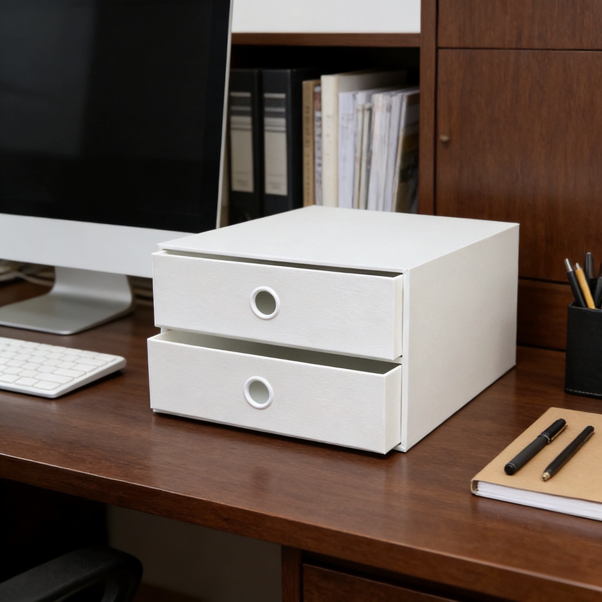 日式办公室桌面收纳柜抽屉式a4纸文件盒学生创意文具整理盒收纳架