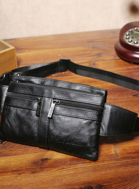真皮腰包男女迷你手机小腰包2020新款多功能超薄运动跑步健身腰包
