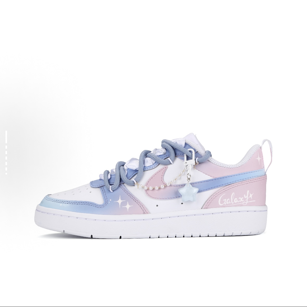 定制球鞋Nike Court Borough 2 甜梦银河 涂鸦 渐变 女款 蓝紫色