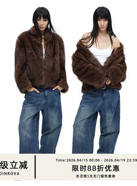 COINROVA环保毛毛貂毛皮草外套2025新款年轻款加厚保暖