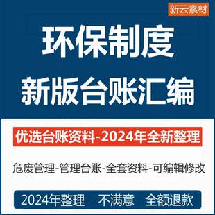 环保制度台账汇编企业危废环境管理应急预案实际案例完整模板新版
