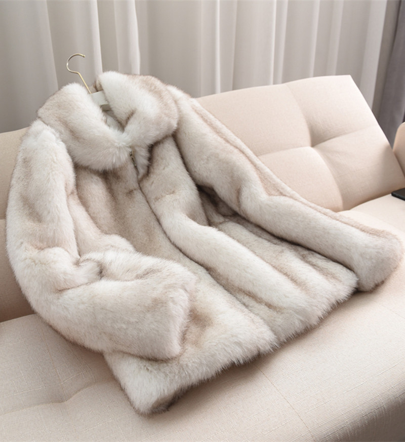 狐狸毛男士皮草外套夹克秋冬季猎装皮毛一体机车貂皮大衣短款整貂