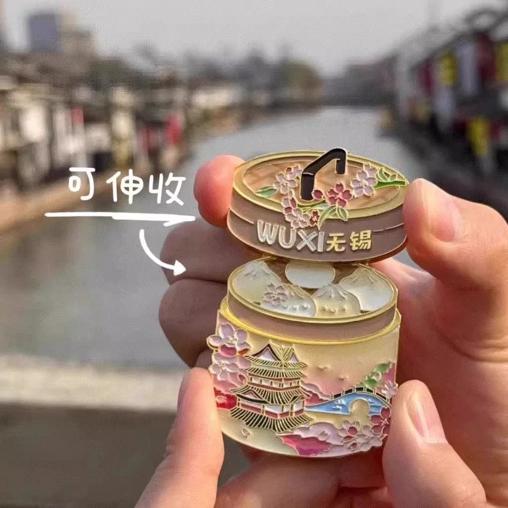 无锡小笼包互动抽拉金属冰箱贴