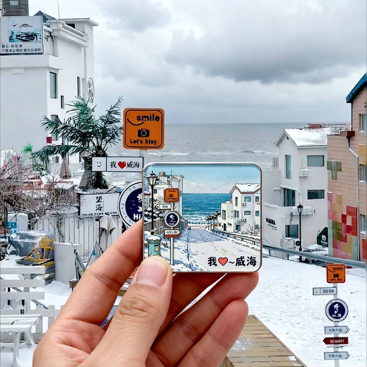 威海平面亚克力冰箱贴建筑景区