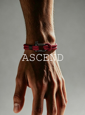 ASCEND男士红绳编织金属扣手链