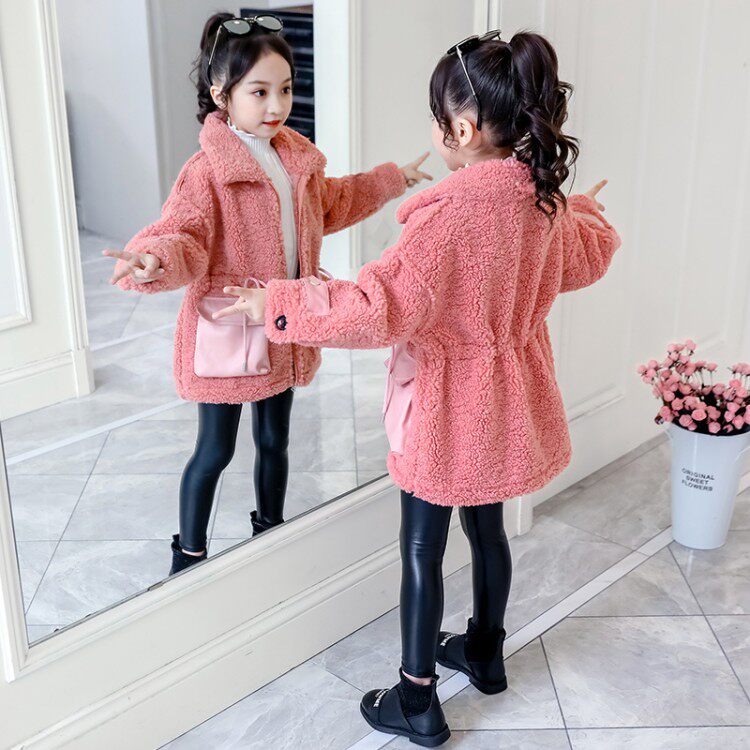 girl Lamb's wool coat 2019 Autumn and winter new pattern children Korean Edition Western style thickening Mid length version winter overcoatin the Children/Baby/Family fitted , Coat/Jacket/Overcoat , Coat  category - from Buy2taobao.com to provide professional Taobao agent buy service