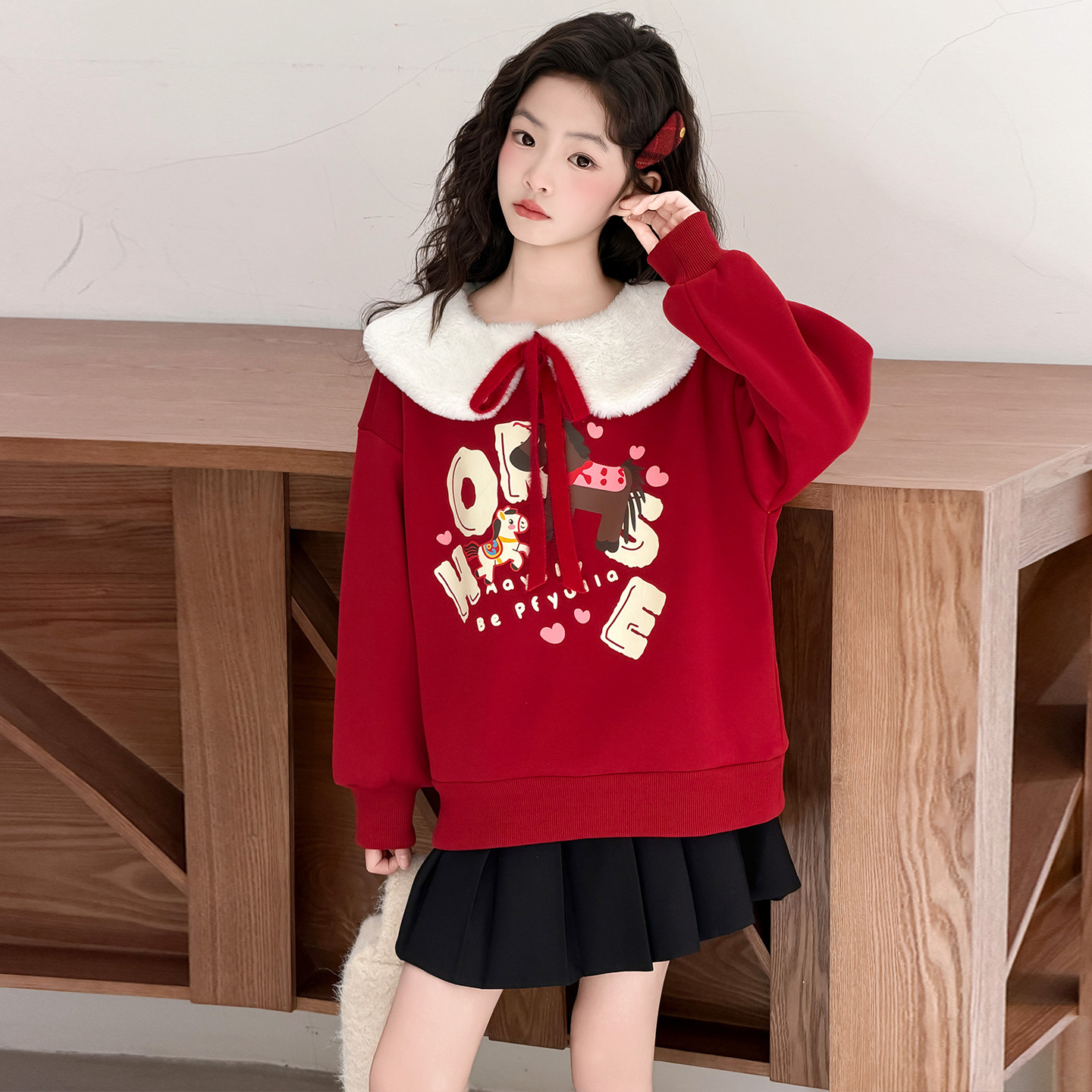 女童加绒卫衣秋冬款2025新款女孩超好看娃娃领加厚保暖上衣儿童装,童装/婴儿装/亲子装,卫衣/绒衫,淘宝优惠券,粉丝福利购,淘宝优惠卷