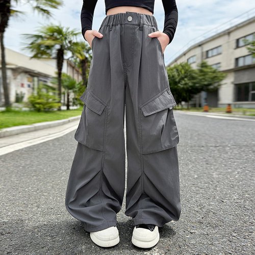 女童工装裤酷飒炸街休闲阔腿裤