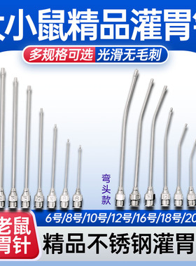 小鼠灌胃针灌胃器实验大鼠灌药喂药器81216号直弯针头幼鼠不锈钢