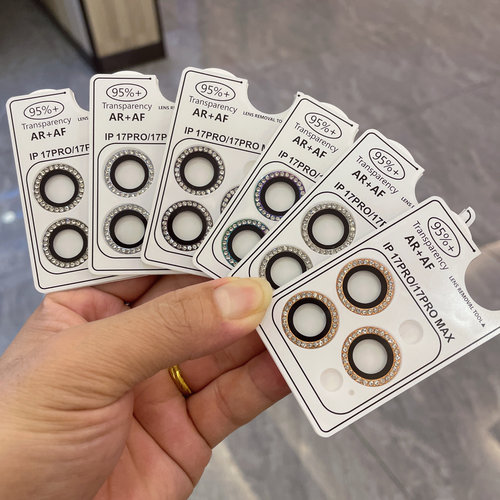 新款苹果17镜头膜iPhone16ProMax奢华镶钻炫彩13后置防刮15高清14