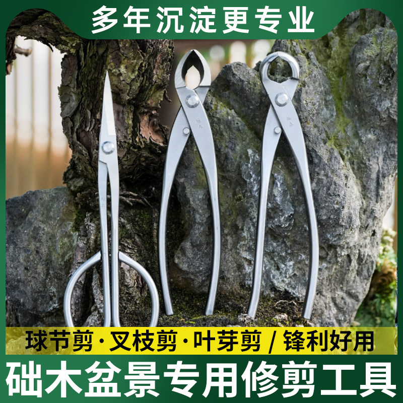 础木球节剪盆景修剪专业工具球形剪刀造型制作不锈钢叶芽剪叉枝剪图片