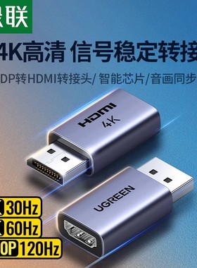 绿联dp转hdmi转接头4k高清连接电脑主机转换显示器屏接口显卡电视