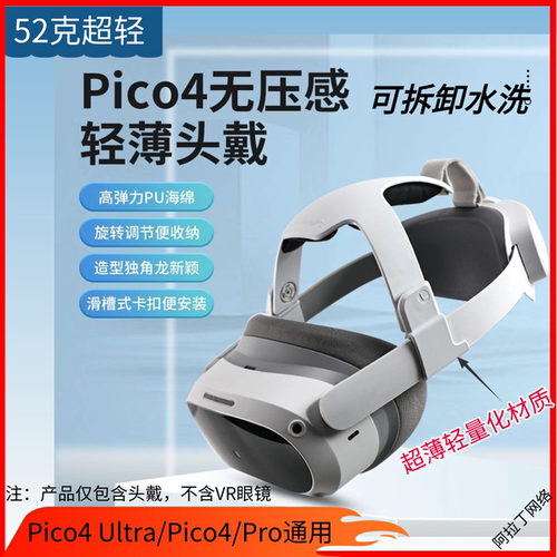 适用Pico4轻薄头戴pico4ultra配件无压感pro头顶pu减重减压可拆洗