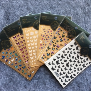 铁素新品质美甲贴纸 pro系列网红蝴蝶 彩蝶飞舞 白色蝶恋花带背胶