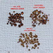 正 施 品奥钻烫底圆钻金底淡琥珀黄玉平底小钻美甲服饰贴烫钻