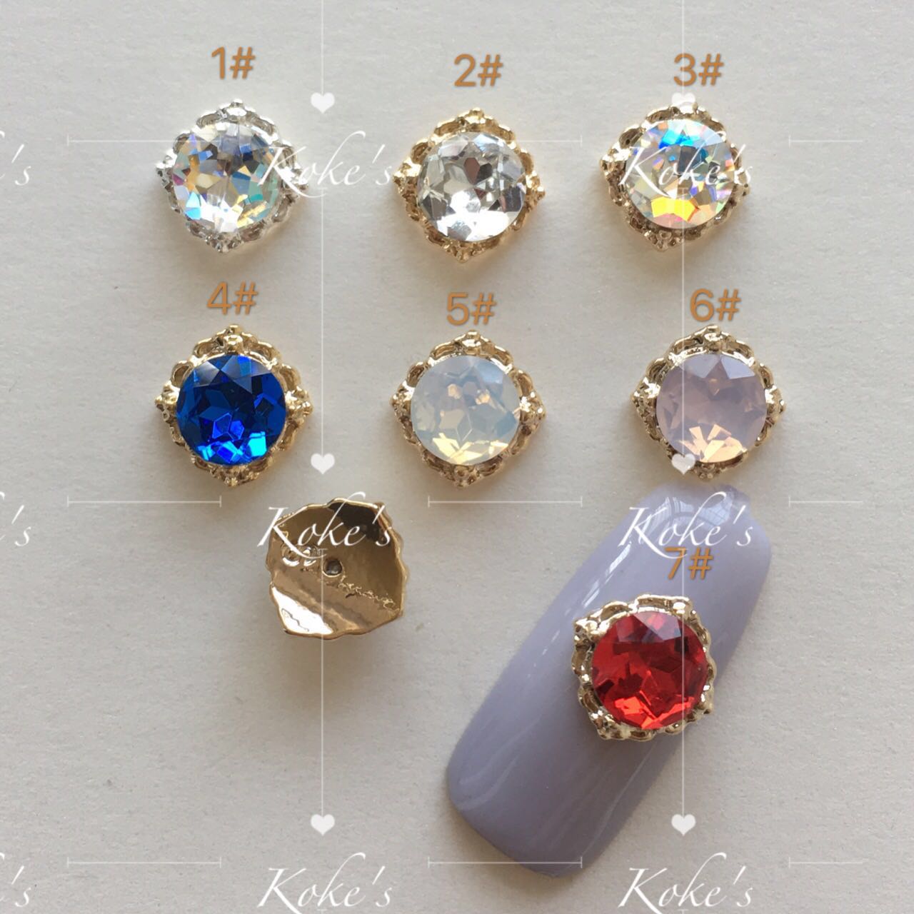 diy金属底座闪亮美甲饰品