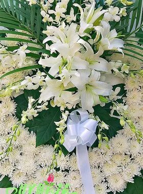 烟台花店丧事花圈莱山长岛县龙口殡仪馆悼念菊花鲜花白事花篮殡葬