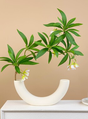 仿真绿植水石榕花假花摆设