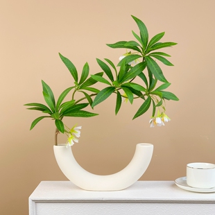 仿真绿植水石榕花假植物客厅插花餐桌装 饰品假花仿真花摆件摆设