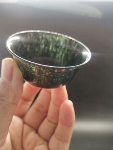 天然蓝田墨玉茶杯精品蓝田玉 功夫玉茶杯蓝田玉茶具玉杯厂家直销