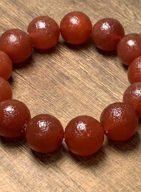 男款手链红玛瑙橘皮纹