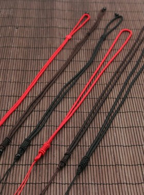 黑红绳子项链绳手工编织男女翡翠玉佩吊坠挂绳挂脖细款挂件绳调节