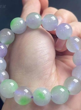 男女款翡翠手链紫罗兰圆珠手串