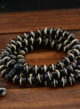 天然西藏高古一线药师天珠手串佛珠玛瑙108颗男女款玉石手链包邮