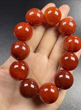 新款龙鳞凤血玛瑙手串手链男女款天然玛瑙永久冰裂龙鳞纹纯天然