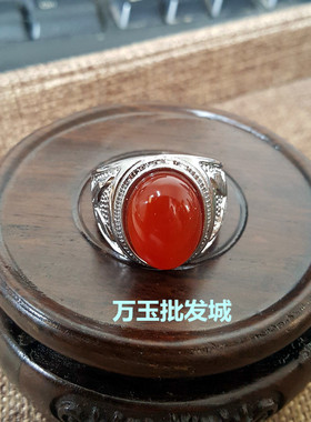 红玛瑙 戒指复古红宝石红刚玉开口环民族风新款新品包邮情侣现货