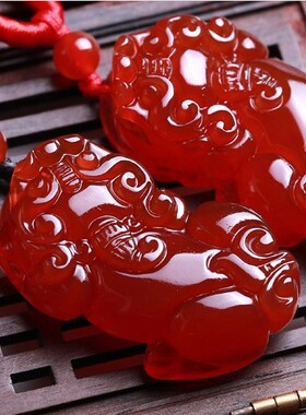 红玛瑙水晶招财项链饰品吊坠包邮