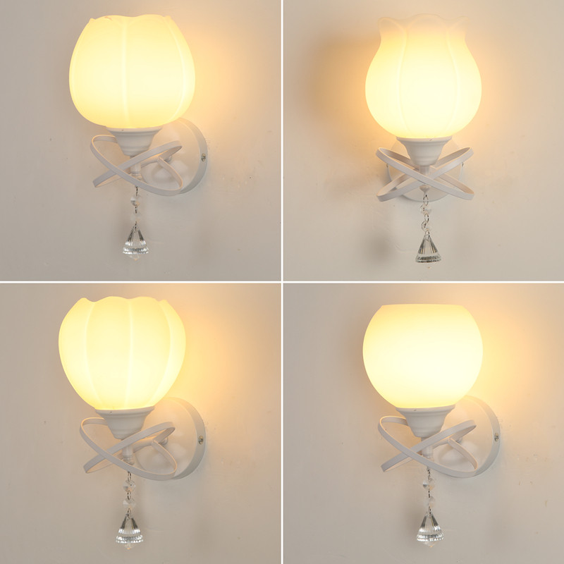 卧室床头灯壁灯简约白色灯新款北欧奶油风led带遥控沙发背景墙灯