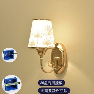led墙壁灯美式卧室床头灯客厅楼梯壁灯阳台现代简约86线盒用墙灯