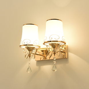 金色LED卧室床头灯现代简约带遥控开关楼梯温馨客厅背景墙壁灯