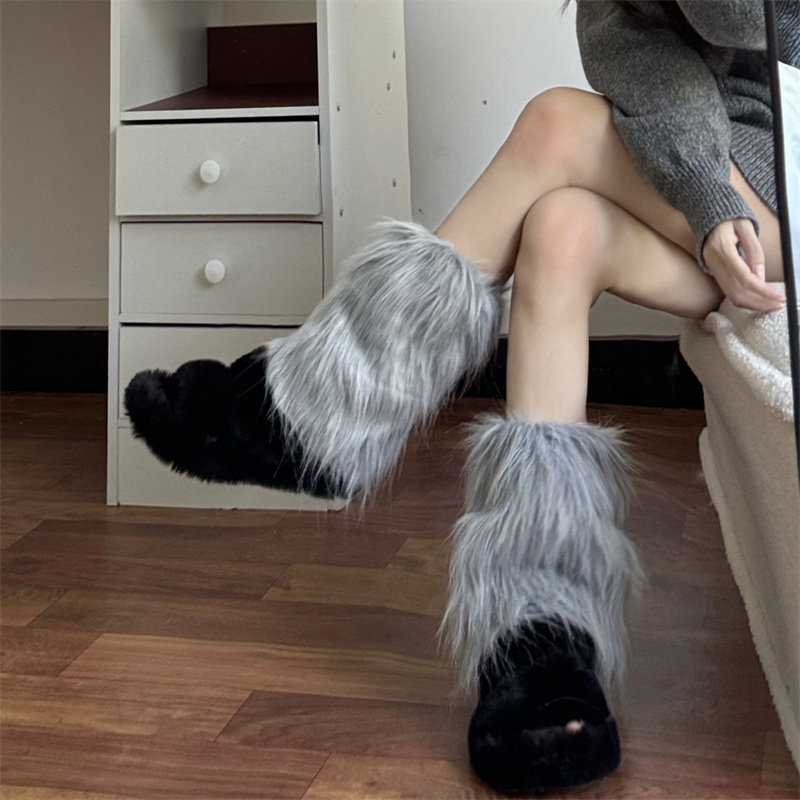 毛绒袜套冬日小雪人y2k辣妹千禧风复古仿皮草长毛靴套保暖显瘦,女士内衣/男士内衣/家居服,中筒袜,淘宝优惠券,粉丝福利购,淘宝优惠卷