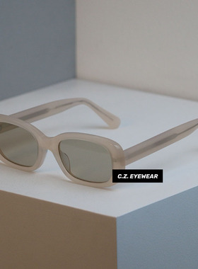 CHOZEN/刘亦菲玫瑰的故事同款板材窄方框墨镜太阳眼镜奶茶色女