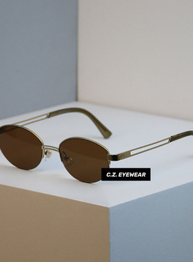 老钱风半框高级感墨镜防紫外线