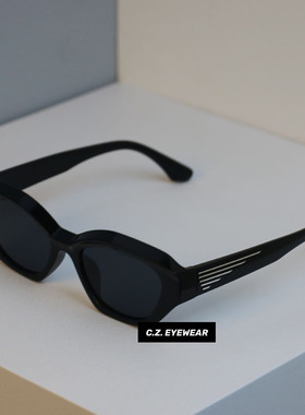 vintage猫眼小脸潮酷墨镜配近视