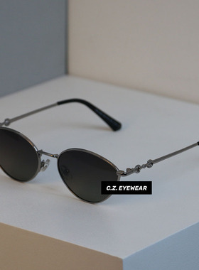 韩国ins风金属倒三角茶色墨镜