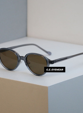 日系复古小椭圆框墨镜可配度数