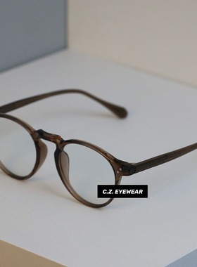 CHOZEN/size47 复古日系圆框小脸眼镜框黑色玳瑁女网上配眼镜男款